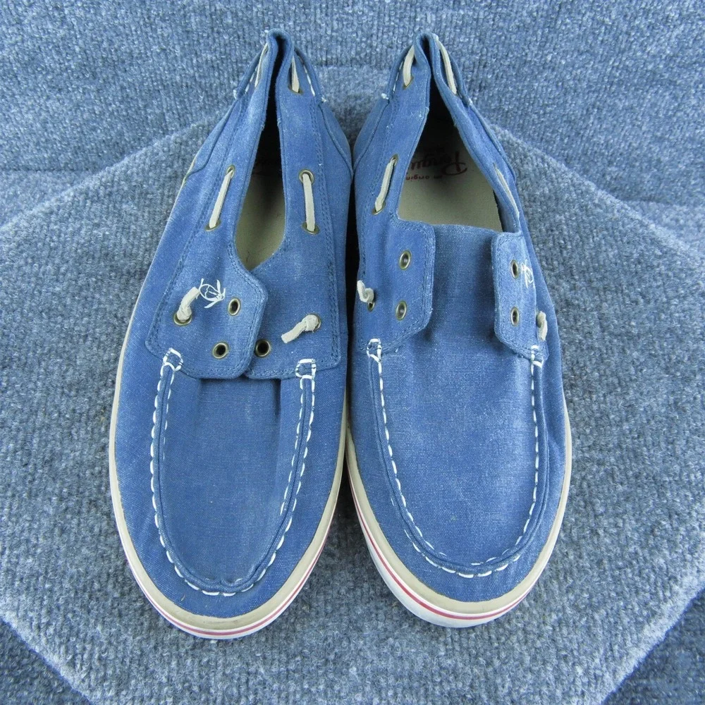 Penguin Munsingwear Catamaran Men Boat Shoe Blue Fabric‎ Lace Up Size 12 Medium